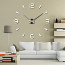 Frameless Large 3D DIY Wall Clock Mute Mirror Stickers Home Office School Decoration