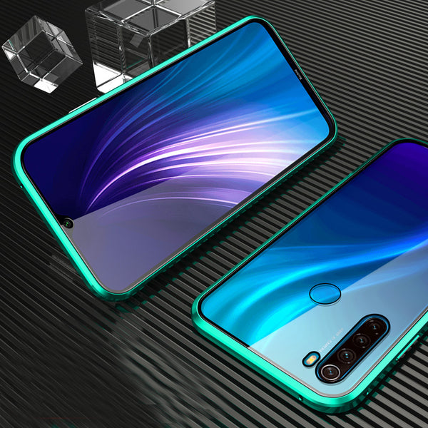 Bakeey Xiaomi Redmi Note 8 360 Curved Screen Front+Back Double-sided Full Body 9H Tempered Glass Metal Magnetic Adsorption Flip Protective Case