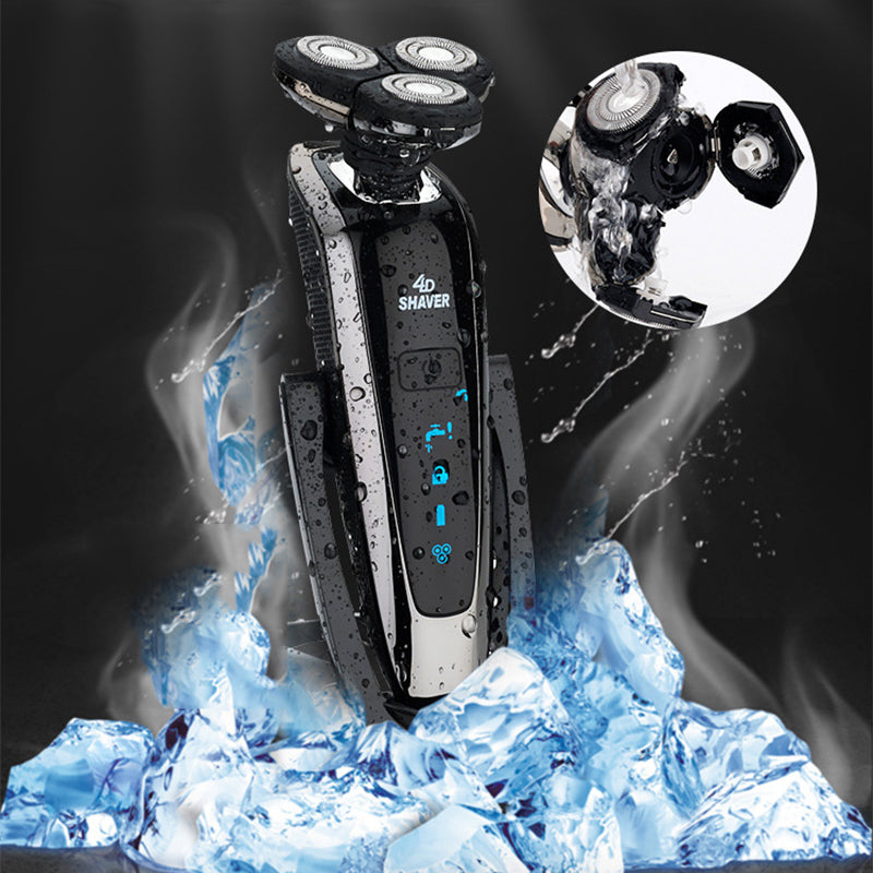 Genpai 8500 IPX7 Waterproof USB Electric Shaver Razor Men Washable Rechargeable 4D Three-Head Foating Electric Shaver