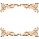 Wood Carving Decal Corner Frame Wall Door Decoration for Home Furniture
