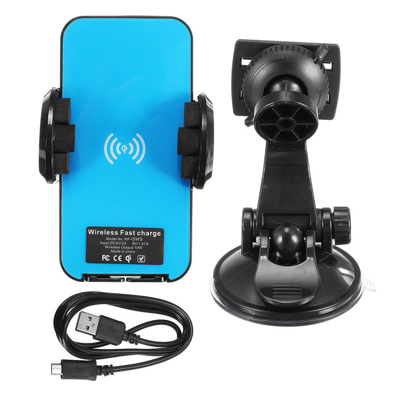 2 Coils 10W Qi Wireless Car Dashboard Holder Charger for Samsung S8 Huawei iPhone 7 Plus