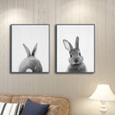 Miico Hand Painted Combination Decorative Paintings Animal Rabbit Paintings Wall Art For Home Decoration