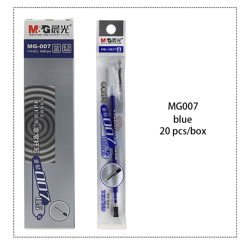 M&G MG007 20 Pcs/box Gel Pen Refill Office Signature Rods Red Blue Black Ink Refill Office School Stationery Writing Supplies