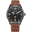 CURREN 8265 Men Sport Watch Military Leather Week Day Display Strap Casual Quartz Wrist Watch
