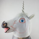 Halloween Dog Horn Horses Mask Unicorn Animal Head Cover Cosplay Latex Sets