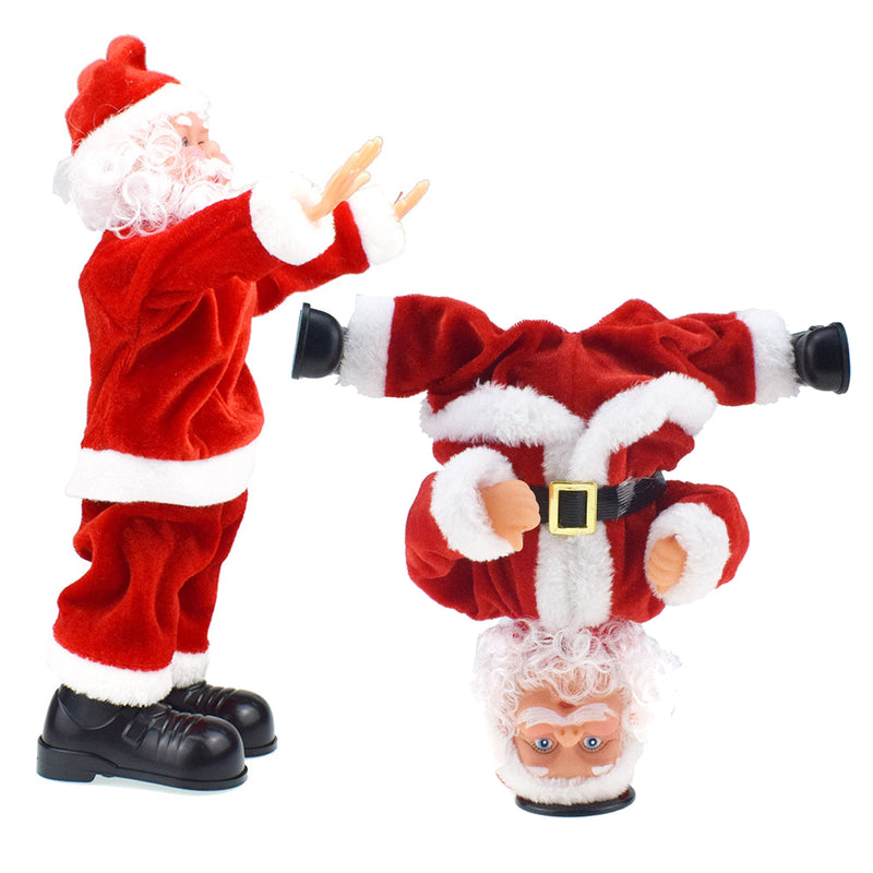 Christmas Upside-down Street Dance Somersault Santa Claus Electric Music Toys