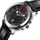 KINGNUOS K-198 Hardles Glass Quartz Watches Stainless Steel Strap Business Style Men Watch