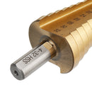 Drillpro 4-12/4-20/4-32mm HSS 6542 Titanium Coated Step Drill Bit Triangle Shank