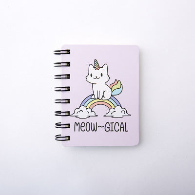 Kawaii Cute Animal Cartoon Rollover Coil Carry Mini Portable Notebook Pocket Notepad School Office Stationery Supplies for students
