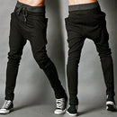 Men Fashionable Trousers Sweatpants Harem Pants Slacks Casual Jogger Dance Sportwear Clothing Black Size M