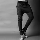 Men Fashionable Trousers Sweatpants Harem Pants Slacks Casual Jogger Dance Sportwear Clothing Black Size M