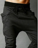 Men Fashionable Trousers Sweatpants Harem Pants Slacks Casual Jogger Dance Sportwear Clothing Black Size M