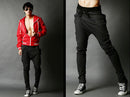 Men Fashionable Trousers Sweatpants Harem Pants Slacks Casual Jogger Dance Sportwear Clothing Black Size XXL