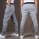 Men Fashionable Trousers Sweatpants Harem Pants Slacks Casual Jogger Dance Sportwear Clothing Light Grey Size XXL