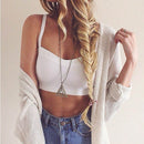 Women Girls Ladies Padded Bra Bralette Corset Tank Top Blouse White