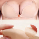 Pair Of Women Girls Ladies Seamless Backless V Shaped Silicone Self Adhesive Bra Beige D