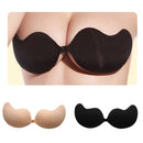 Pair Of Women Girls Ladies Seamless Backless V Shaped Silicone Self Adhesive Bra Beige D