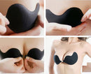 Pair Of Women Girls Ladies Seamless Backless V Shaped Silicone Self Adhesive Bra Black B