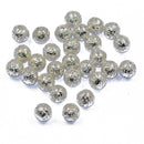10mm Round Metal Spacer bead DIY Jewelry Making Handmade Gift Pack Of 50PCS Silver