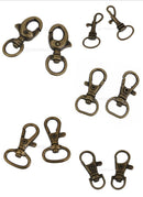 10pcs Bronze Lobster Snap Trigger Swivel Clips Clasps Keychain Keyring 3.8cm