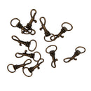 10pcs Bronze Lobster Snap Trigger Swivel Clips Clasps Keychain Keyring 3.5cm