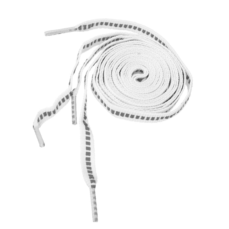 1.2m Flat Fluorescent Reflective Lace Sport Trainer Shoe Bootlace White+Grey