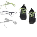 Pair Flat Reflective Laces Night Sport Shoelaces Running Cycling Strings 120cm Green+Grey