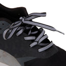 Pair Flat Reflective Laces Night Sport Shoelaces Running Cycling Strings 120cm Black+Grey