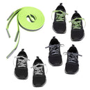 Pair Flat Reflective Laces Night Sport Shoelaces Running Cycling Strings 120cm Black+Grey