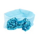 Baby Girl Elastic Soft Comfortable Sequined Bowknot Headband Headwear Hair Accessory Blue 18.5cmx6.5cm