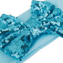 Baby Girl Elastic Soft Comfortable Sequined Bowknot Headband Headwear Hair Accessory Blue 18.5cmx6.5cm