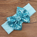 Baby Girl Elastic Soft Comfortable Sequined Bowknot Headband Headwear Hair Accessory Blue 18.5cmx6.5cm