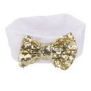 Baby Girl Elastic Soft Comfortable Sequined Bowknot Headband Headwear Hair Accessory White 18.5cmx6.5cm