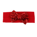 Baby Girl Elastic Soft Comfortable Sequined Bowknot Headband Headwear Hair Accessory Red 18.5cmx6.5cm