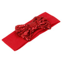 Baby Girl Elastic Soft Comfortable Sequined Bowknot Headband Headwear Hair Accessory Red 18.5cmx6.5cm