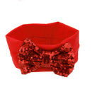 Baby Girl Elastic Soft Comfortable Sequined Bowknot Headband Headwear Hair Accessory Red 18.5cmx6.5cm