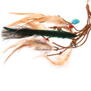 Womens Feather Tassels Belt Headband Bohemian Style with Wooden Beads Decor