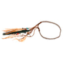 Womens Feather Tassels Belt Headband Bohemian Style with Wooden Beads Decor