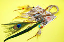 Womens Feather Tassels Belt Headband Bohemian Style with Wooden Beads Decor