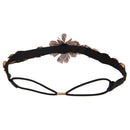 Women Feather Tassel Belt Headband Bohemian Style with Red Rhinestone Decor