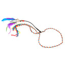 Womens Feather Tassels Belt Colorful Braided Headband Bohemian Style