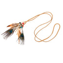 Womens Feather Tassels Belt Braided Headband Bohemian Style Beige