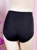 Women Girls Fashionable Lace Pattern Charms Underpants High Waist Underwear Under Clothing Accessory Black