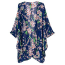 Fashionable Floral Pattern Charms Chiffon Loose Blouse Kimono Cardigan Jacket Blouse Top for Women Girls Summer Clothing Size M