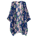 Fashionable Floral Pattern Charms Chiffon Loose Blouse Kimono Cardigan Jacket Blouse Top for Women Girls Summer Clothing Size M