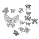 12pcs Exquisite Silver Butterfly Shape Charms Pendants Jewelry DIY