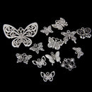 12pcs Exquisite Silver Butterfly Shape Charms Pendants Jewelry DIY