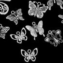 12pcs Exquisite Silver Butterfly Shape Charms Pendants Jewelry DIY