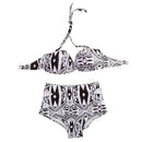 Women Girls Ladies Polyester Bandage Strappy Floral Bikini Push-up Unpadded Bra Swimsuit Bathing Swimwear M BC Cup