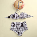 Women Girls Ladies Polyester Bandage Strappy Floral Bikini Push-up Unpadded Bra Swimsuit Bathing Swimwear M BC Cup